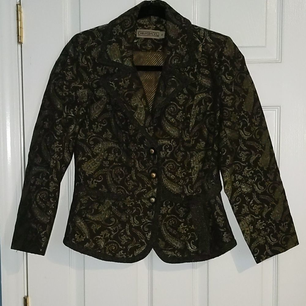 CanvasBacks tapestry jacket blazer Sz 6